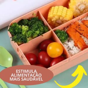 Marmita infantil Lancheira Marmitinha escola com talher 3pç